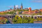 Key Bridge, Potomac River, Georgetown University, Washington, DC. DC from Roosevelt Island. Art Print